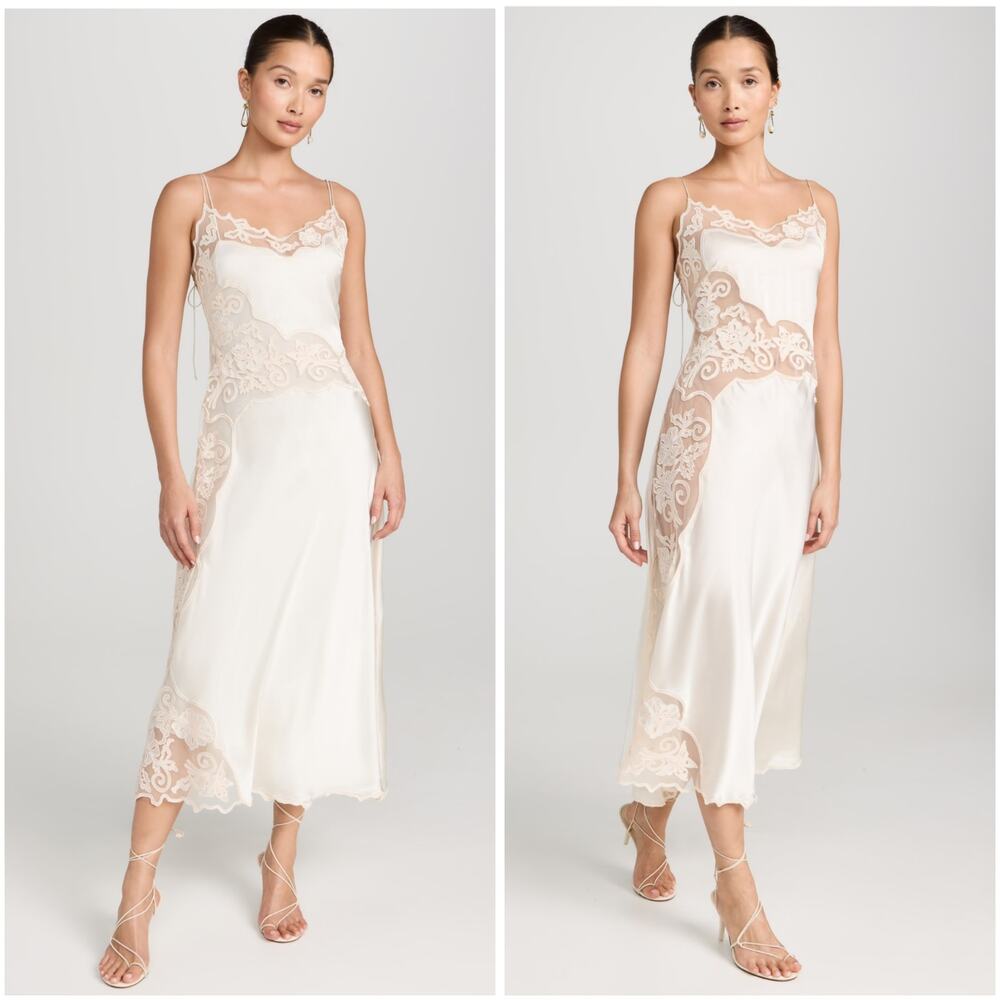 Ulla Johnson Lucienne Ivory Lace Bridal Wedding Midi Dress 10 / Medium - Picture 2 of 11